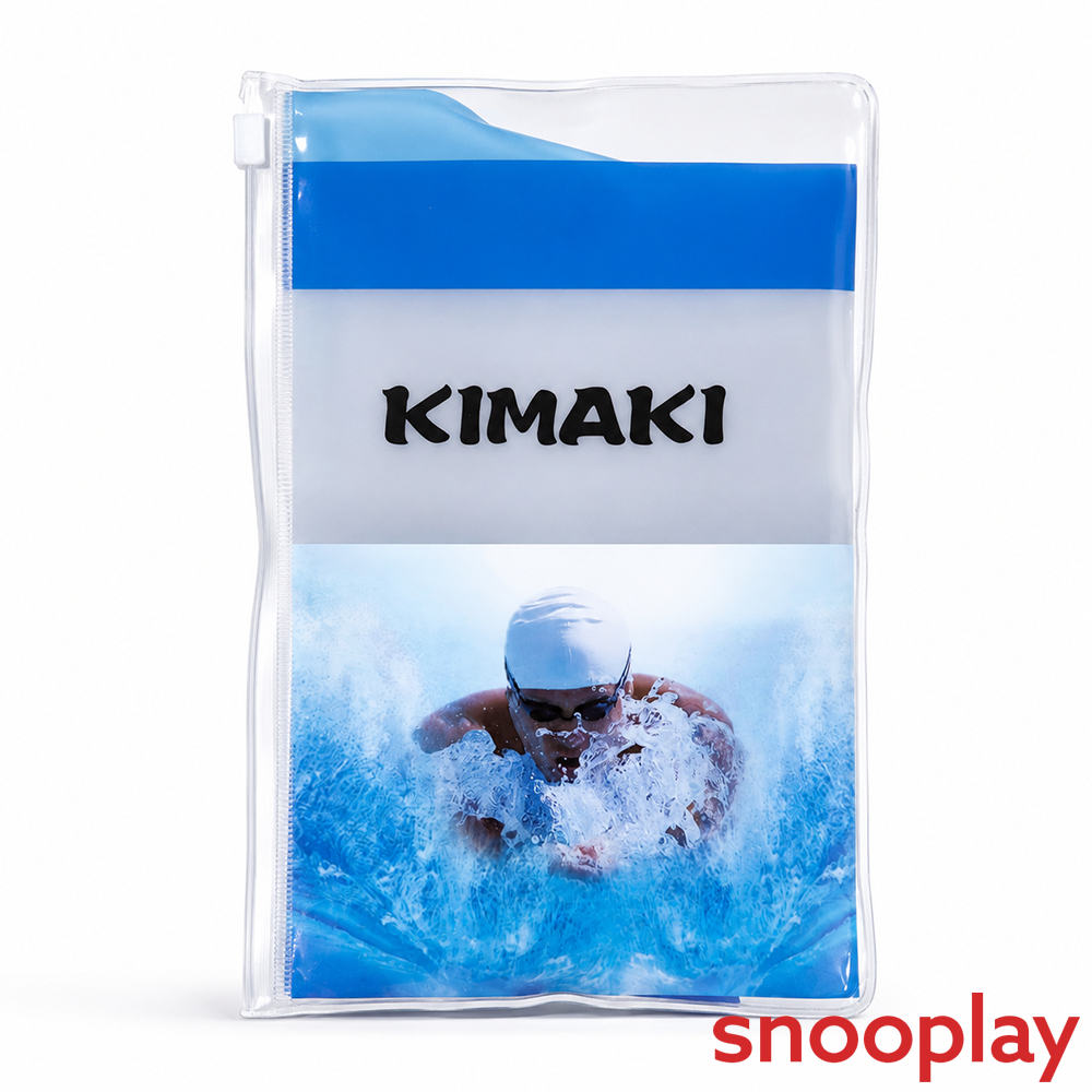Kimaki Silicone Swimming Cap - Stretchable, Comfortable & Water-Resistant | Puple & Blue