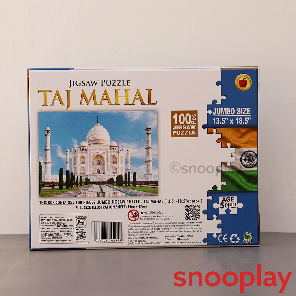 Applefun 'n' Learn Taj Mahal Jigsaw Puzzle - 100 Pieces (5-8 Years)