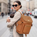 R for Rabbit Caramello Bold Neo Diaper Bag - 39 Liters | Vegan Leather, Multi-Compartment Bag