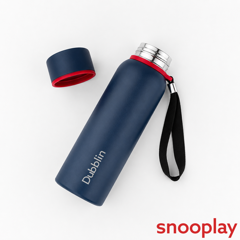 Dubblin Tango Insulated Stainless Steel Water Bottle - 550ml | Keeps Water Hot & Cold - Dark Blue