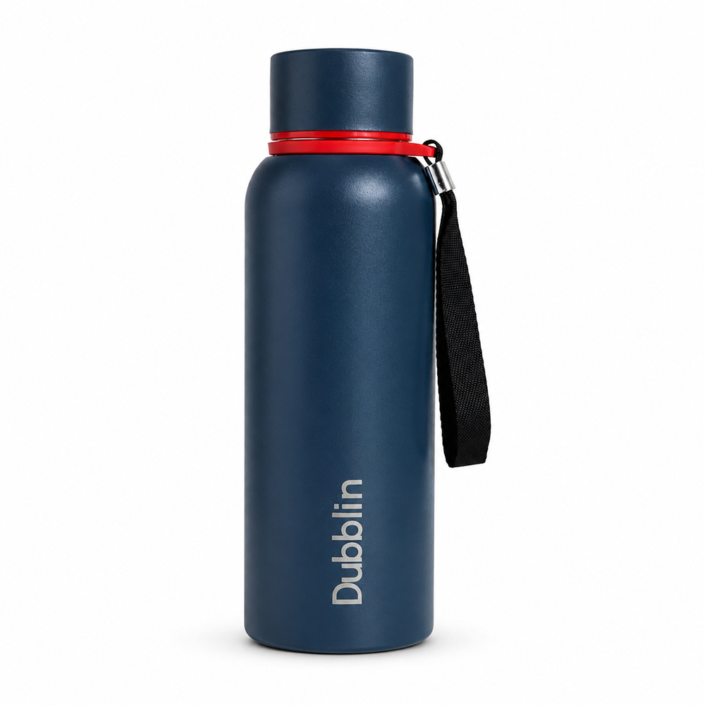 Dubblin Tango Insulated Stainless Steel Water Bottle - 550ml | Keeps Water Hot & Cold - Dark Blue