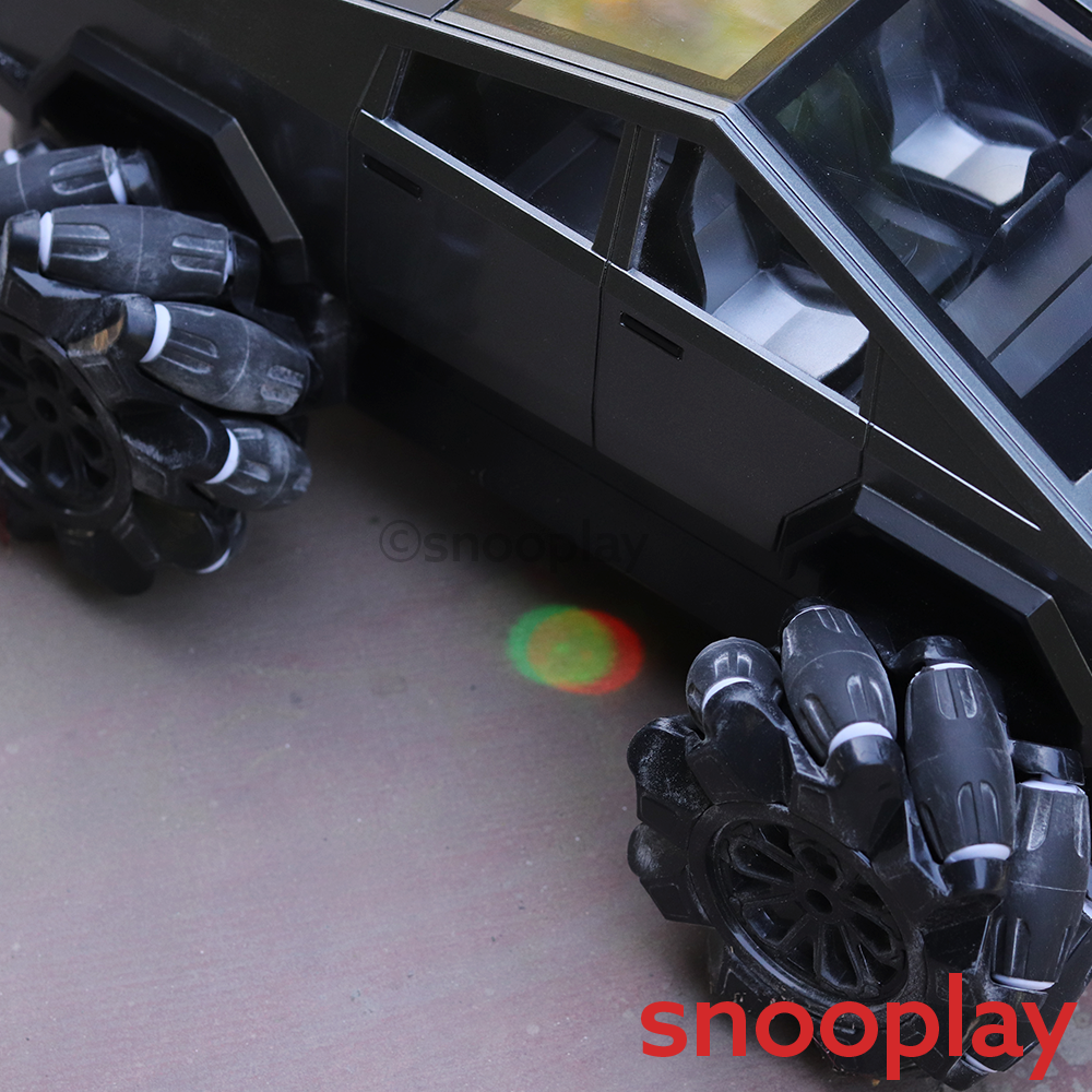 Remote Control Drift Tesla Pickup Truck - 360° Rotation, Monster Tyres, LED Lights & Powerful Sound | 1:12 Scale (6-10 Years) | Assorted Colors