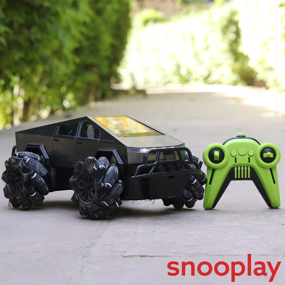 Remote Control Drift Tesla Pickup Truck - 360° Rotation, Monster Tyres, LED Lights & Powerful Sound | 1:12 Scale (6-10 Years) | Assorted Colors