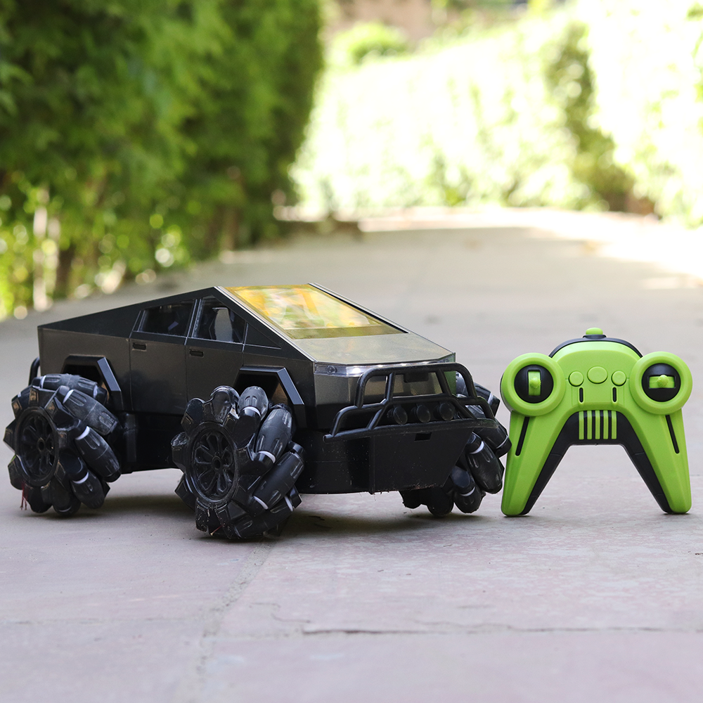 Remote Control Drift Tesla Pickup Truck - 360° Rotation, Monster Tyres, LED Lights & Powerful Sound | 1:12 Scale (6-10 Years) | Assorted Colors