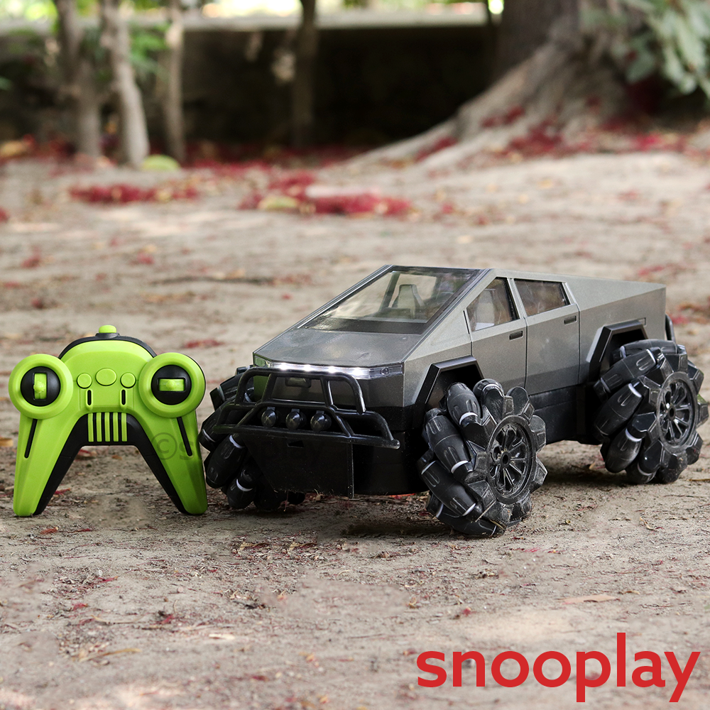 Remote Control Drift Tesla Pickup Truck - 360° Rotation, Monster Tyres, LED Lights & Powerful Sound | 1:12 Scale (6-10 Years) | Assorted Colors