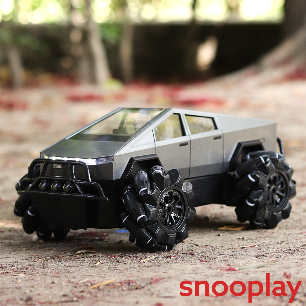 Remote Control Drift Tesla Pickup Truck - 360° Rotation, Monster Tyres, LED Lights & Powerful Sound | 1:12 Scale (6-10 Years) | Assorted Colors