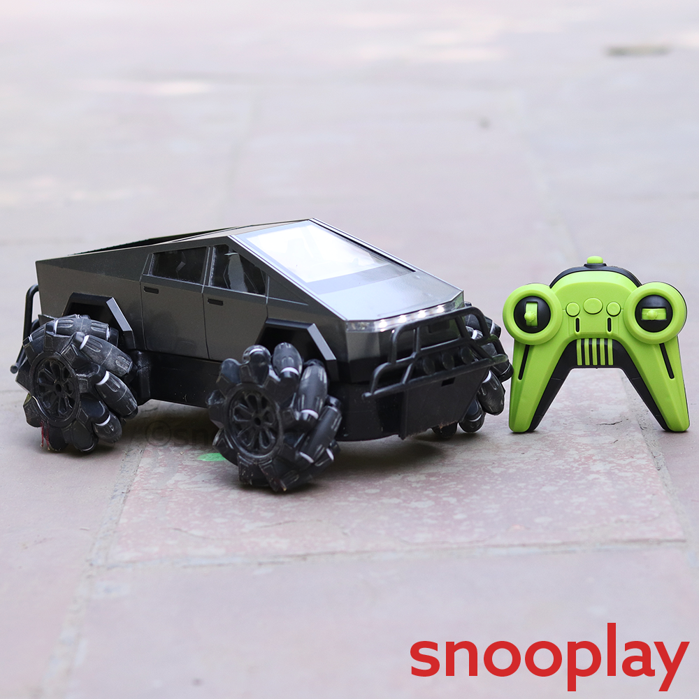 Remote Control Drift Tesla Pickup Truck - 360° Rotation, Monster Tyres, LED Lights & Powerful Sound | 1:12 Scale (6-10 Years) | Assorted Colors