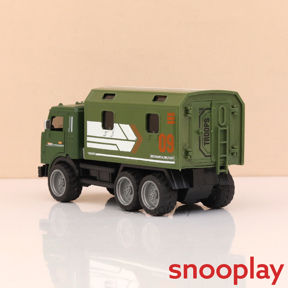 Big Fun Toys Pull Back Military Troops Diecast Truck | Openable Doors, Light & Sound (3 Years till Grown Ups)