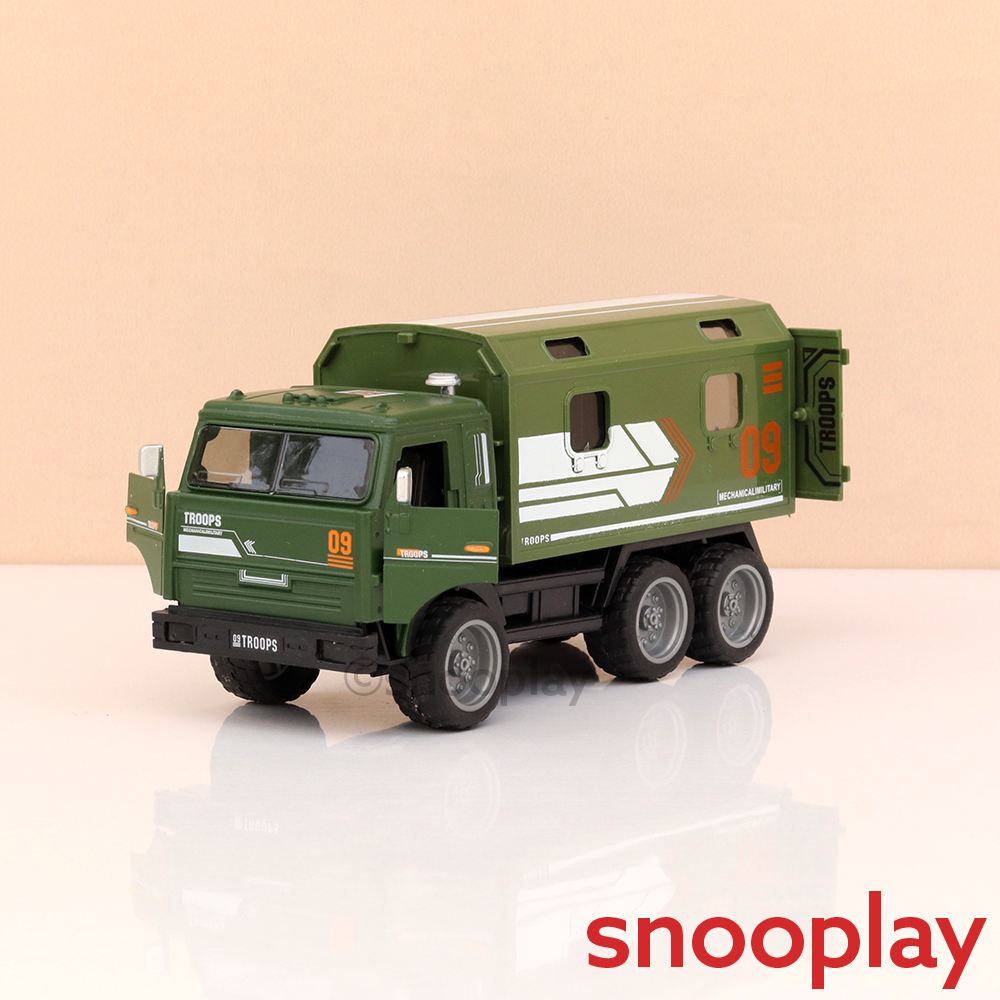 Big Fun Toys Pull Back Military Troops Diecast Truck | Openable Doors, Light & Sound (3 Years till Grown Ups)