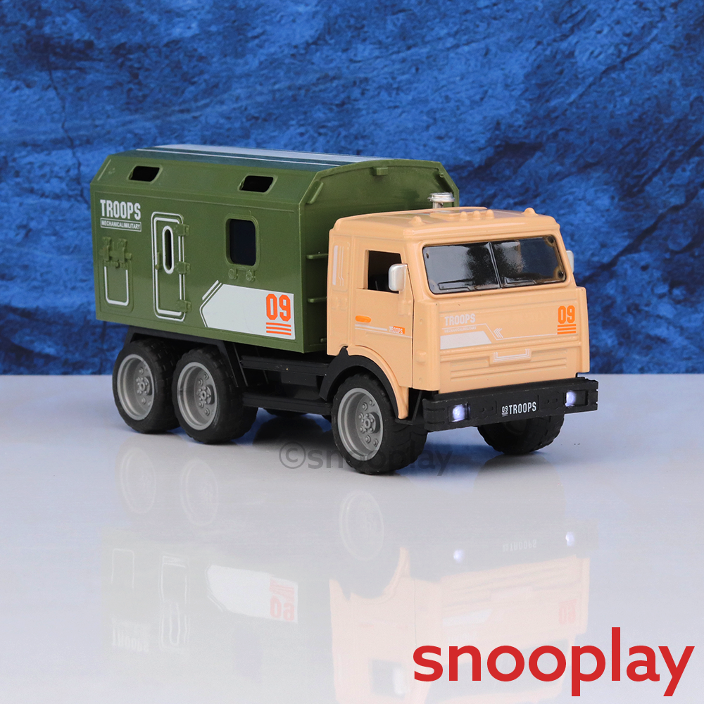 Big Fun Toys Pull Back Military Troops Diecast Truck | Openable Doors, Light & Sound (3 Years till Grown Ups)