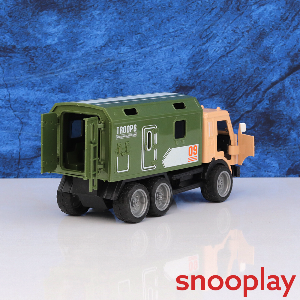 Big Fun Toys Pull Back Military Troops Diecast Truck | Openable Doors, Light & Sound (3 Years till Grown Ups)
