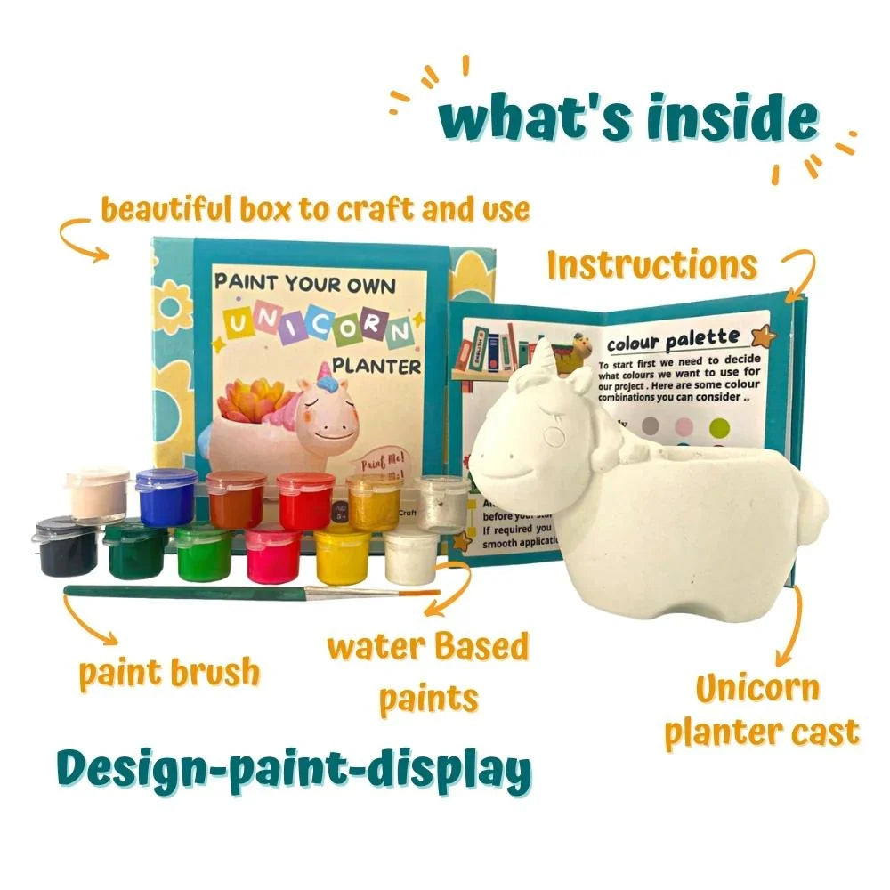 Craftopedia Paint Your Own Planter - Unicorn Painting Kit