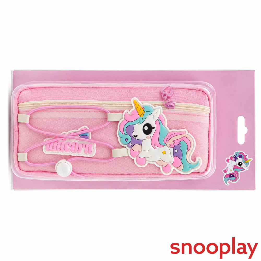Unicorn Theme Cute Hard Case Pencil Pouch with Zipper Closure