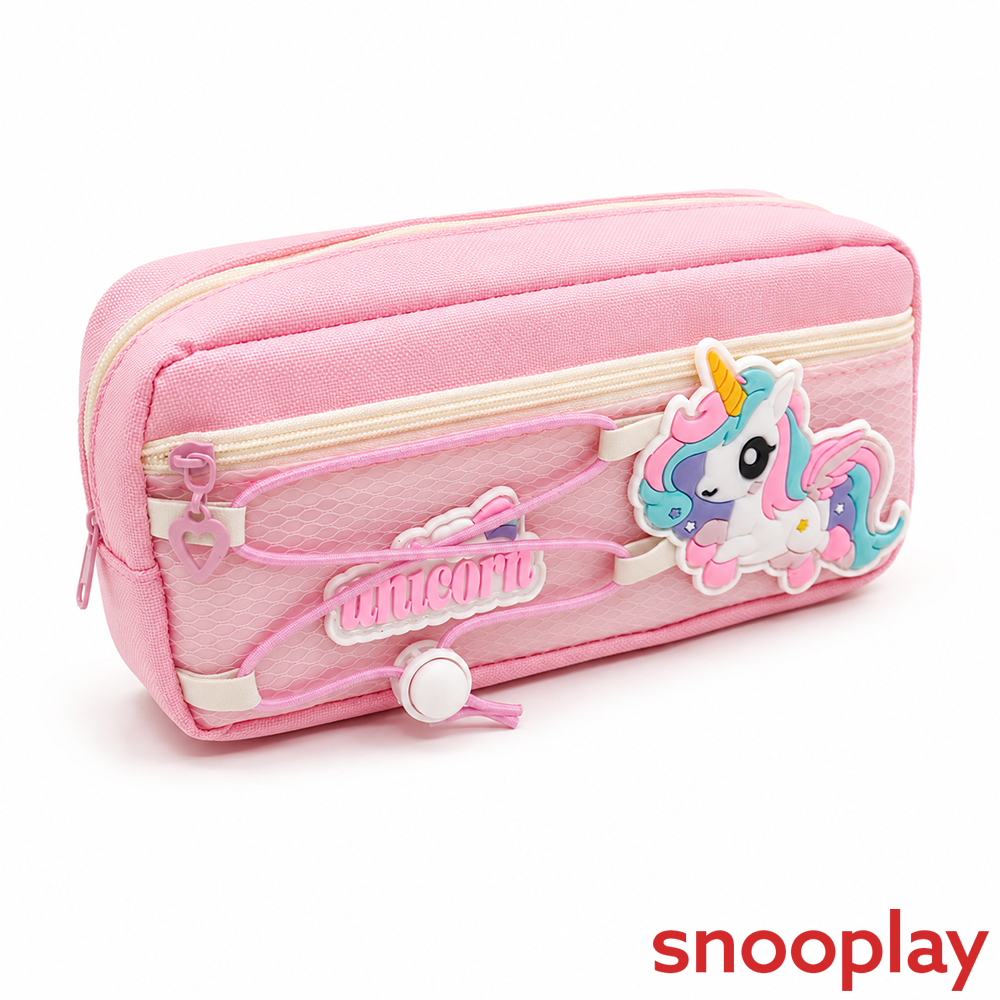 Unicorn Theme Cute Hard Case Pencil Pouch with Zipper Closure