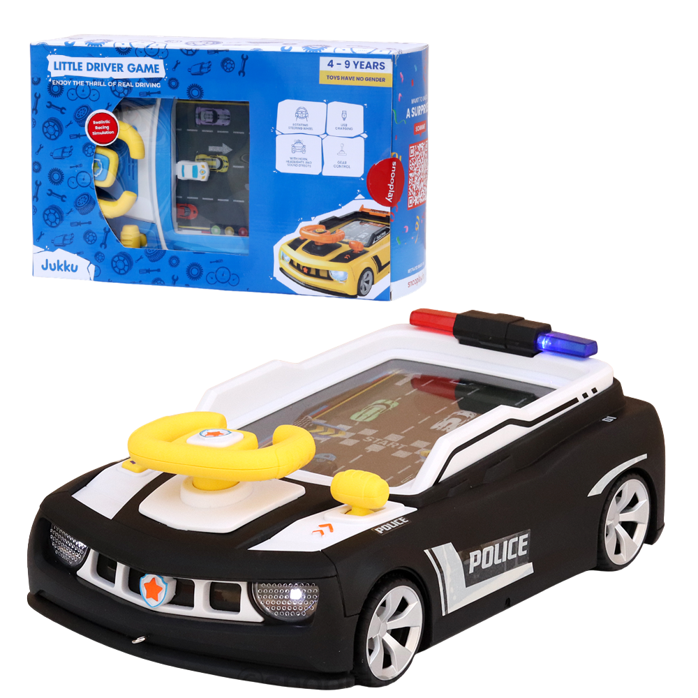 Jukku Little Driver Game with Rotating Steering Wheel | Horn, Headlight, Light & Sound (4-9 Years)