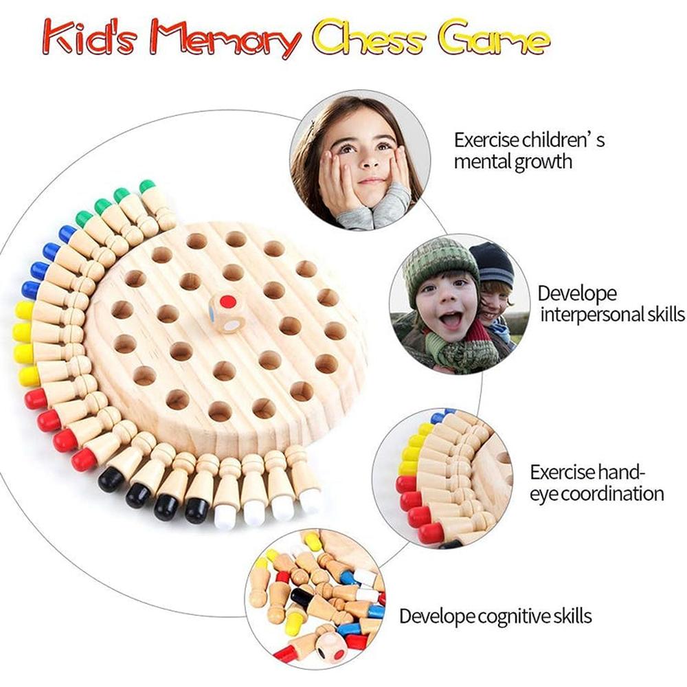 Hop N Play Wooden Memory Chess Game (3-6 Years)