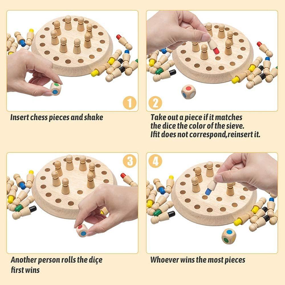 Hop N Play Wooden Memory Chess Game (3-6 Years)