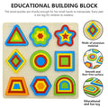 Hop N Play Wooden Shapes Puzzle | 9 Geometric Pieces & 50 Design Challenges (3-6 Years)