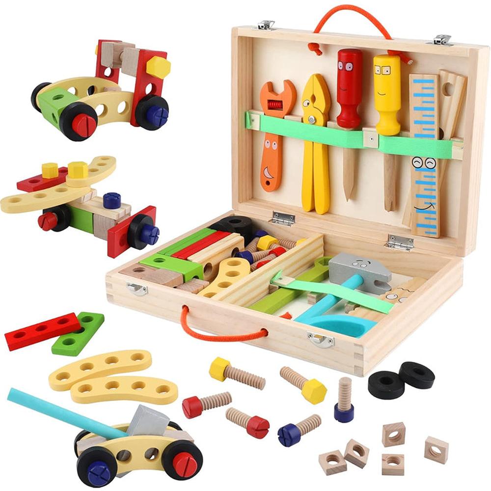 Hop N Play 34 Pieces Pretend Play Construction Kit with Storage Case (3-8 Years)