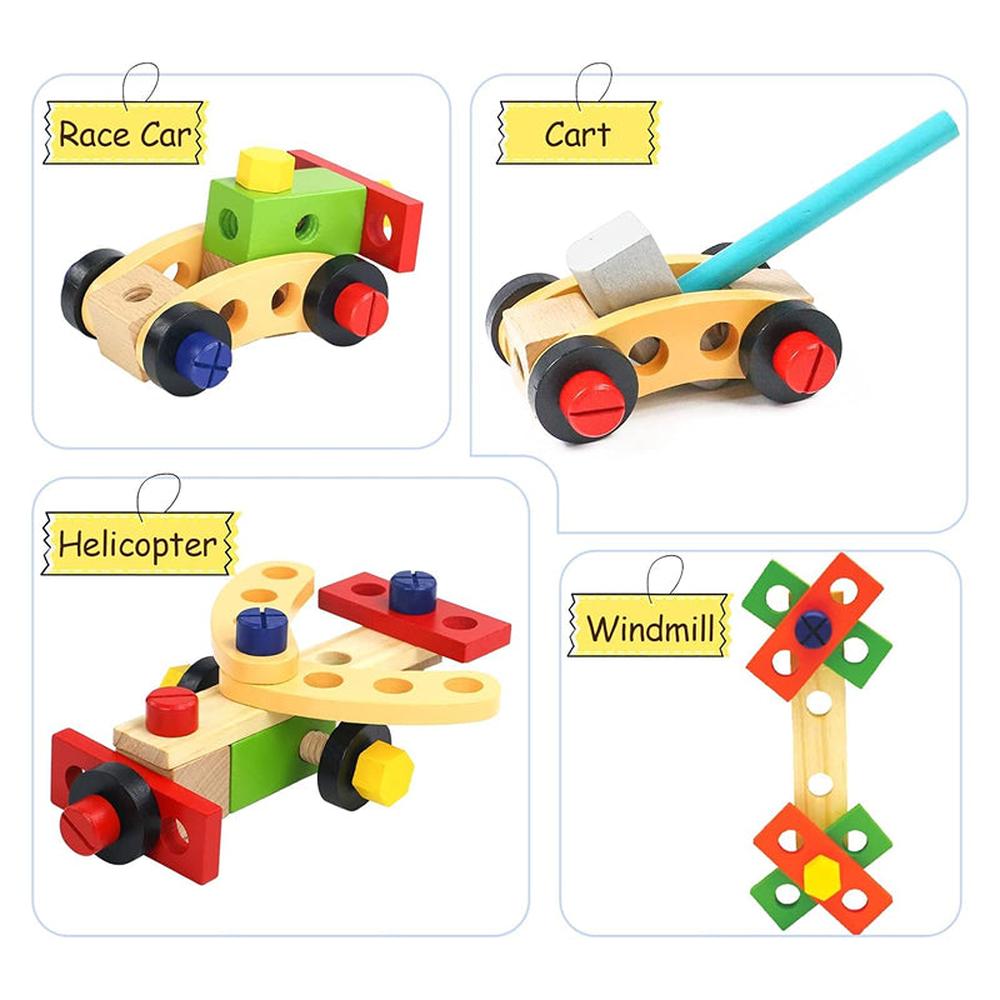Hop N Play 34 Pieces Pretend Play Construction Kit with Storage Case (3-8 Years)
