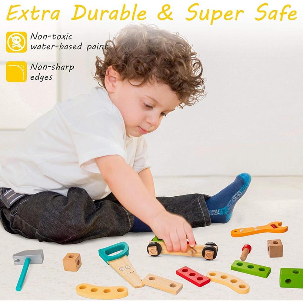 Hop N Play 34 Pieces Pretend Play Construction Kit with Storage Case (3-8 Years)