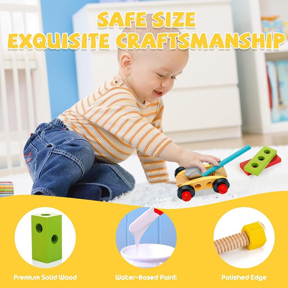 Hop N Play 34 Pieces Pretend Play Construction Kit with Storage Case (3-8 Years)