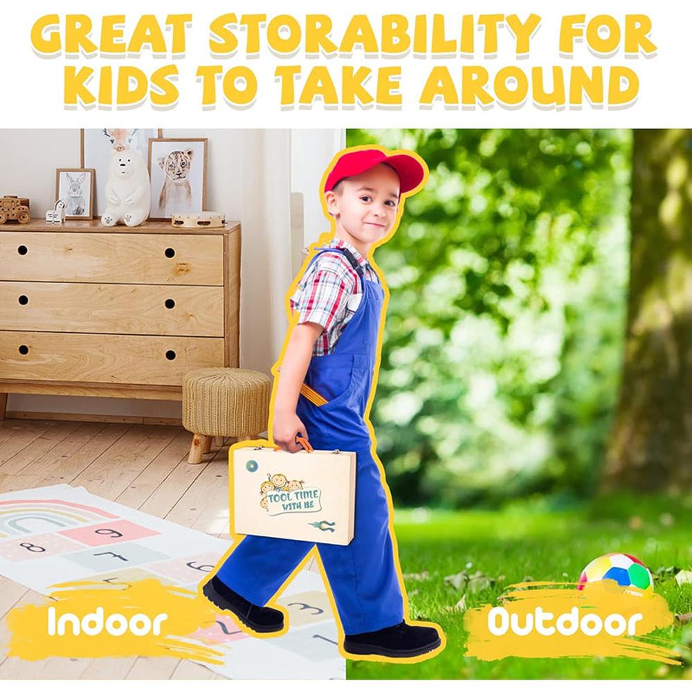 Hop N Play 34 Pieces Pretend Play Construction Kit with Storage Case (3-8 Years)