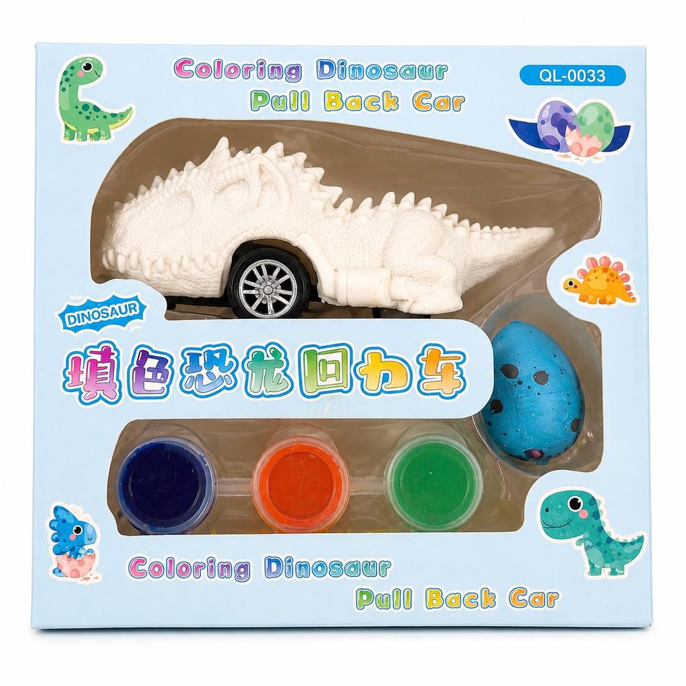 Coloring Dinosaur Pull Back Car Set