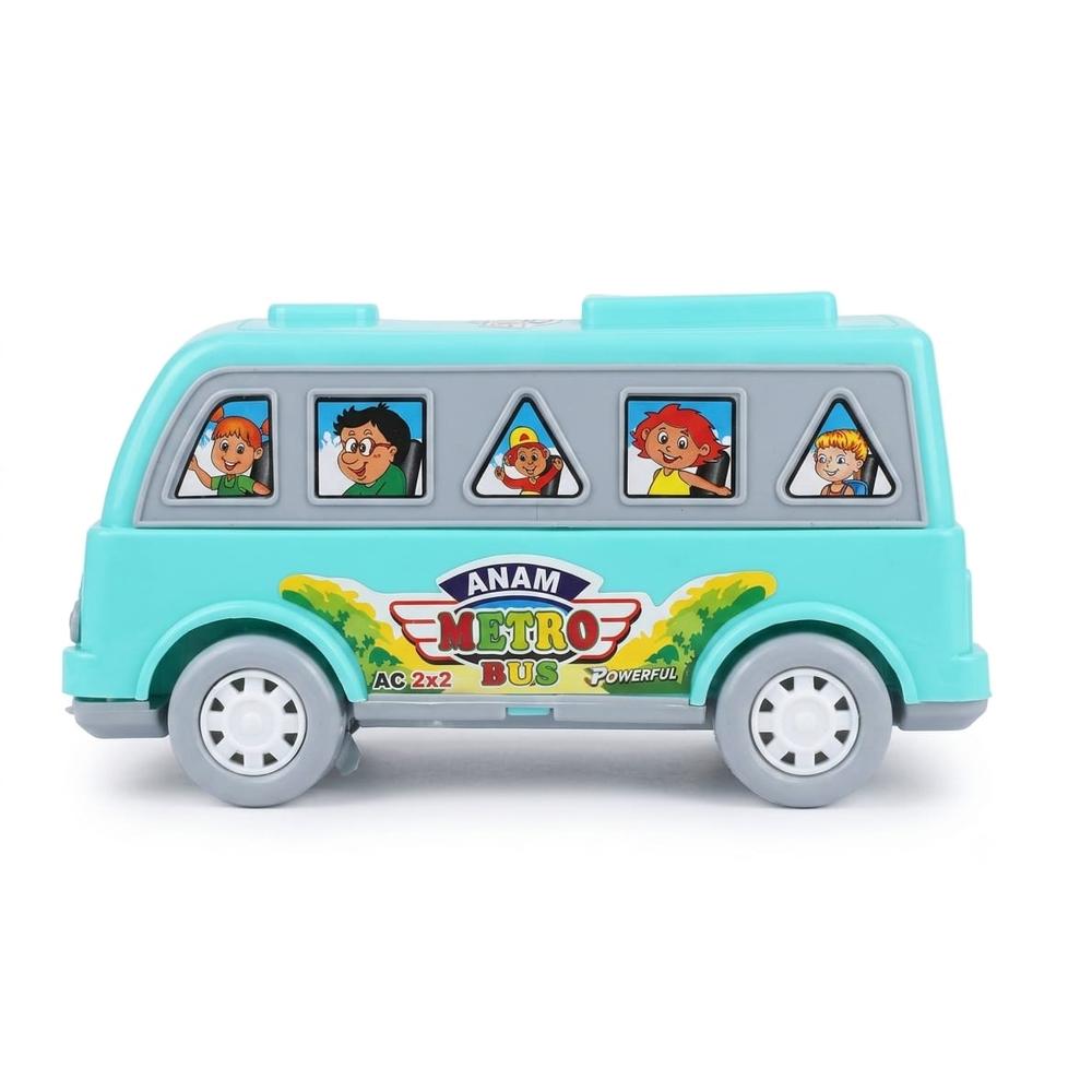 UA Toys Metro Bus - Friction Powered Toy Bus with sound | Sea Green