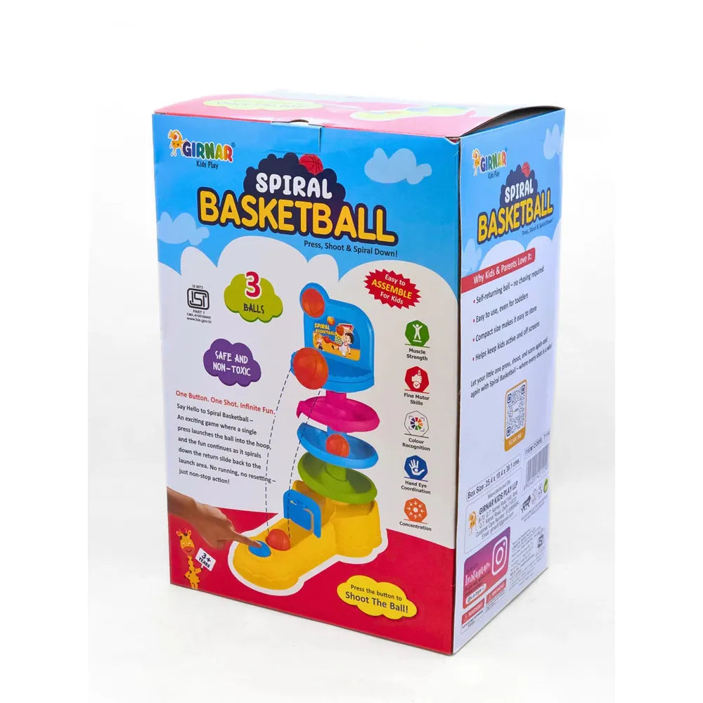 Girnar Spiral Basketball Action Game - Indoor Basketball Play Set Toy | Green