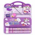 Unicorn Theme Stationery Gift | Pencil Box Kit with Pencils, Rulers & Sharpener for Kids & Students