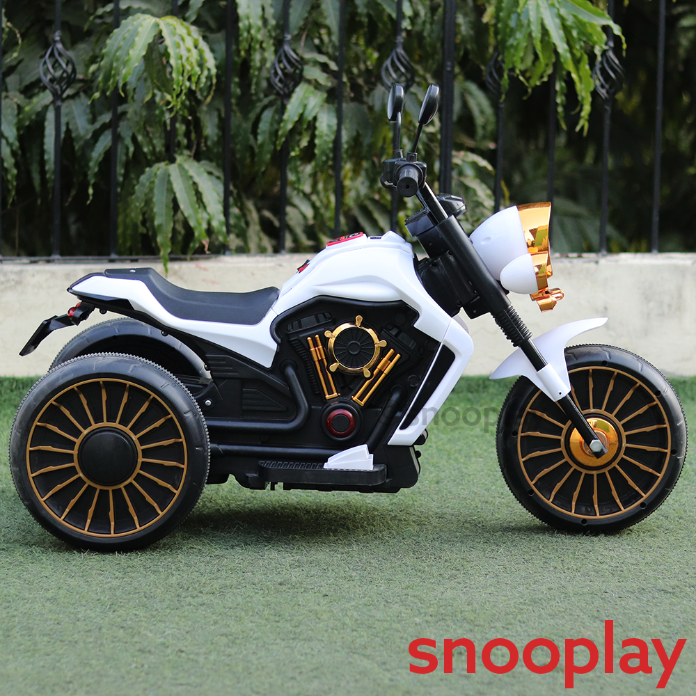 Parental & Self Control | Battery Harley Ride-On Bike | Foot Accelerator, Bluetooth Connectivity, Honk, Music & Light (2.5-8 Years)