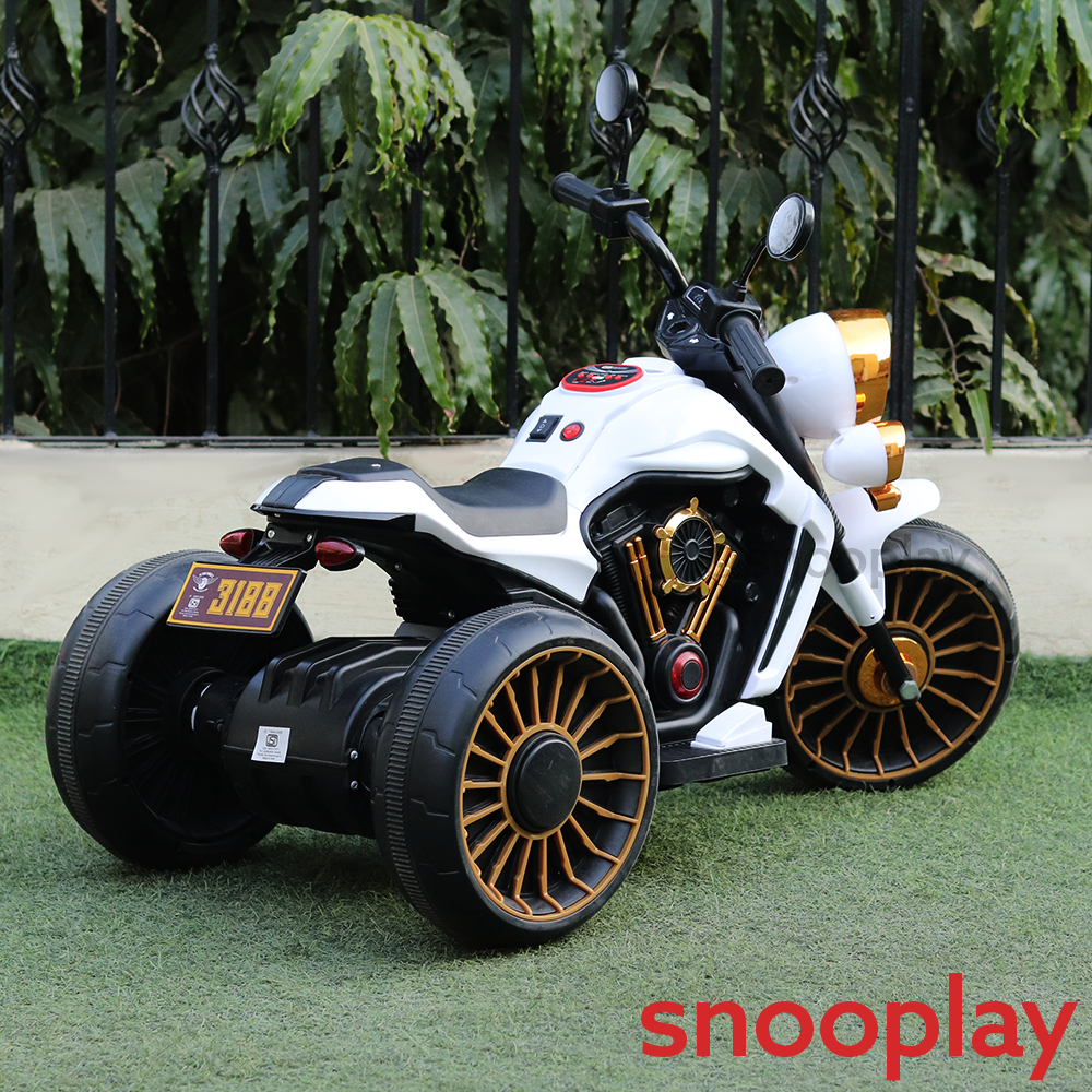 Parental & Self Control | Battery Harley Ride-On Bike | Foot Accelerator, Bluetooth Connectivity, Honk, Music & Light (2.5-8 Years)