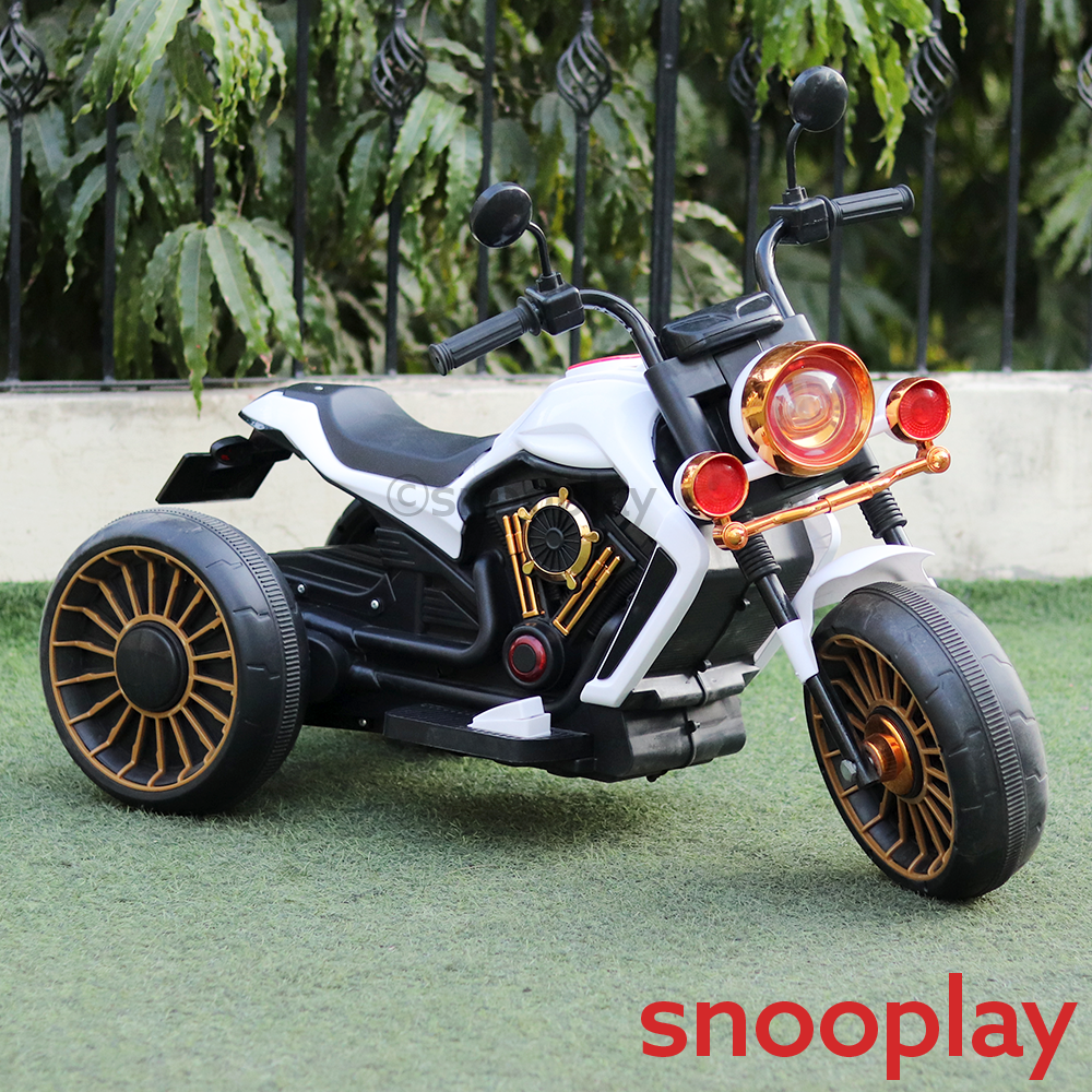 Parental & Self Control | Battery Harley Ride-On Bike | Foot Accelerator, Bluetooth Connectivity, Honk, Music & Light (2.5-8 Years)