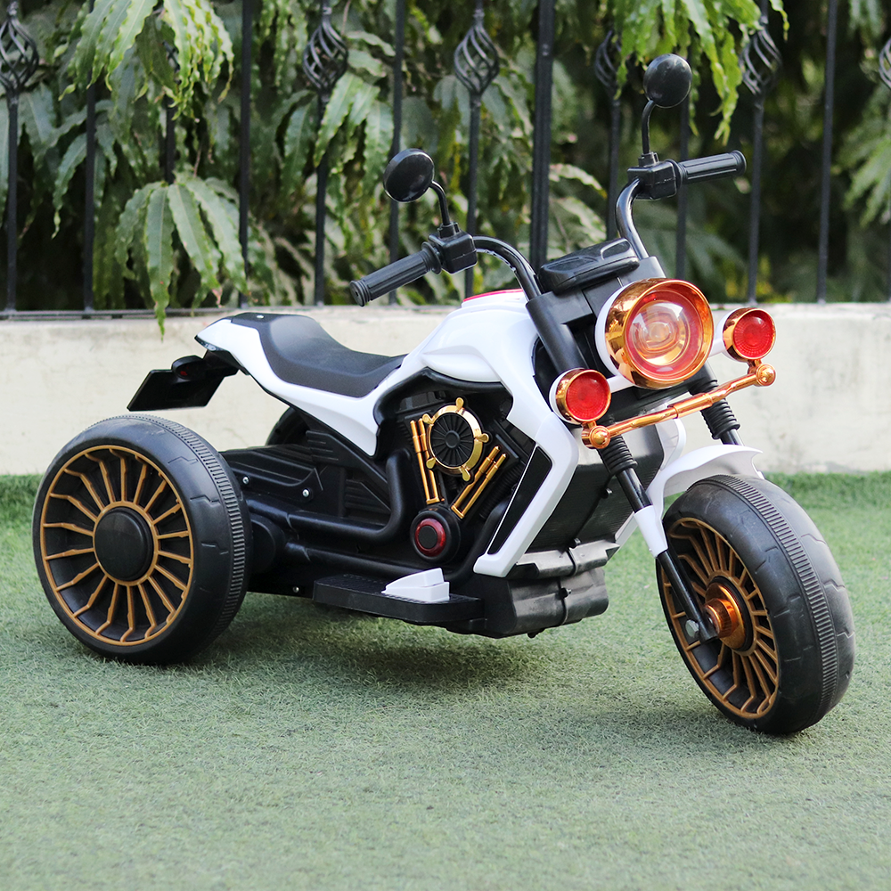 Parental & Self Control | Battery Harley Ride-On Bike | Foot Accelerator, Bluetooth Connectivity, Honk, Music & Light (2.5-8 Years)