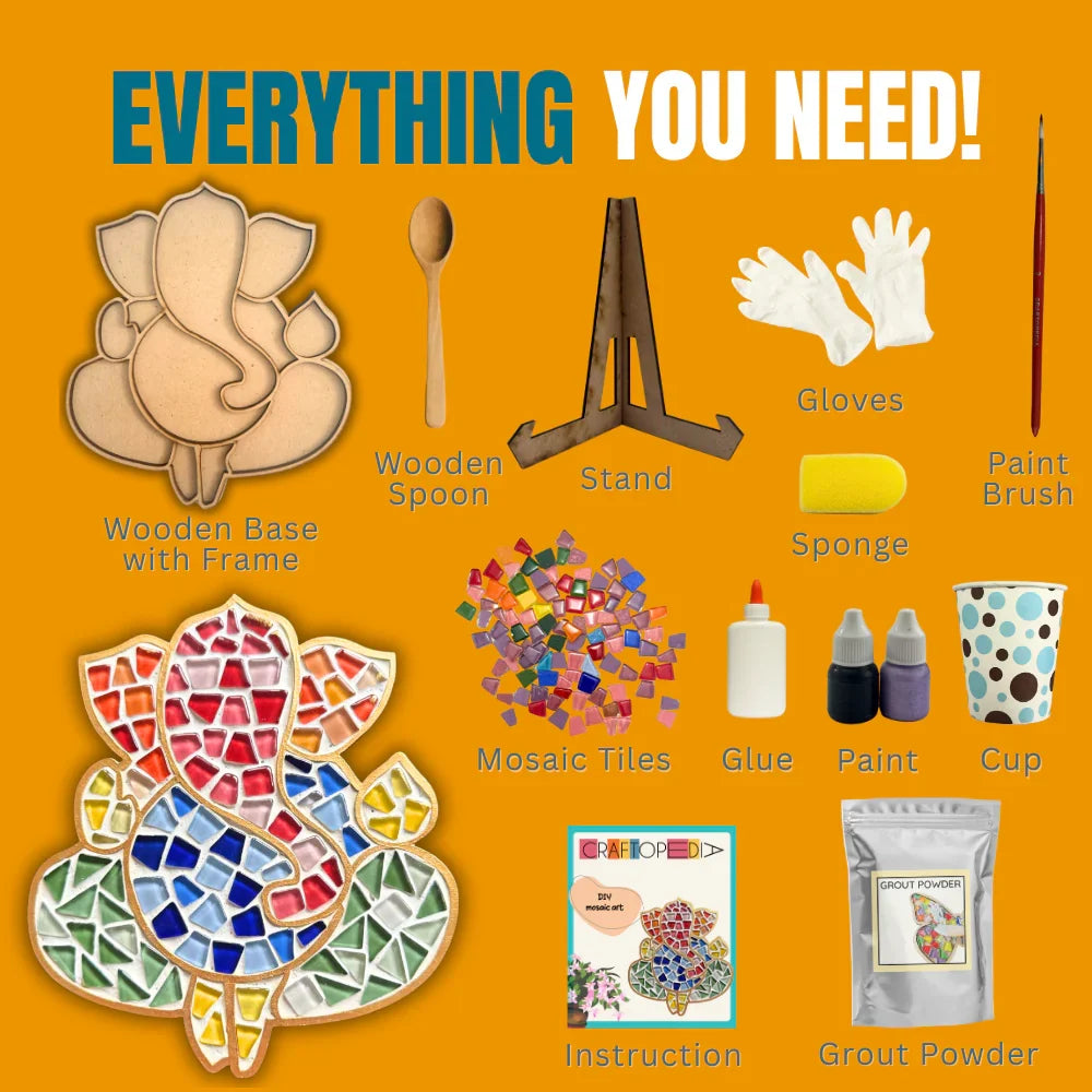 Craftopedia DIY Mosaic Art Kit - Ganesha (4-8 Years)