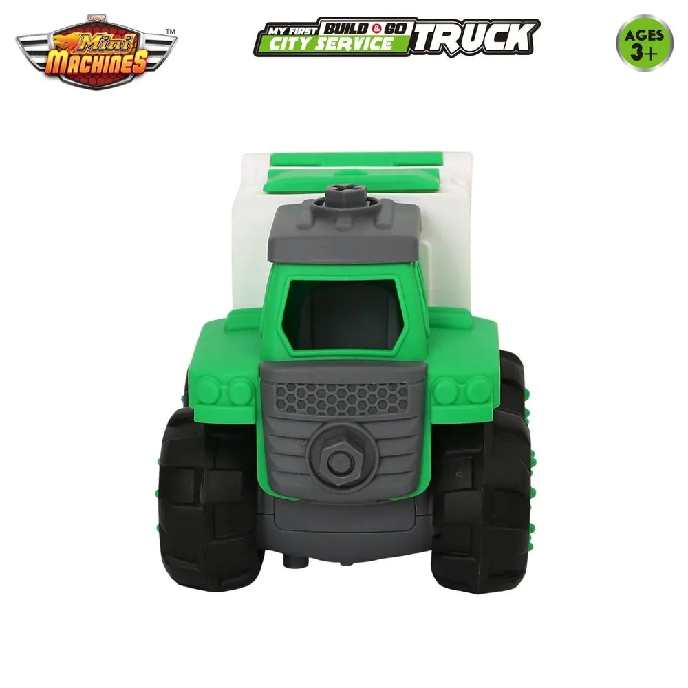 Skoodle Mini Machines Build & Go Garbage Compactor Truck - Green