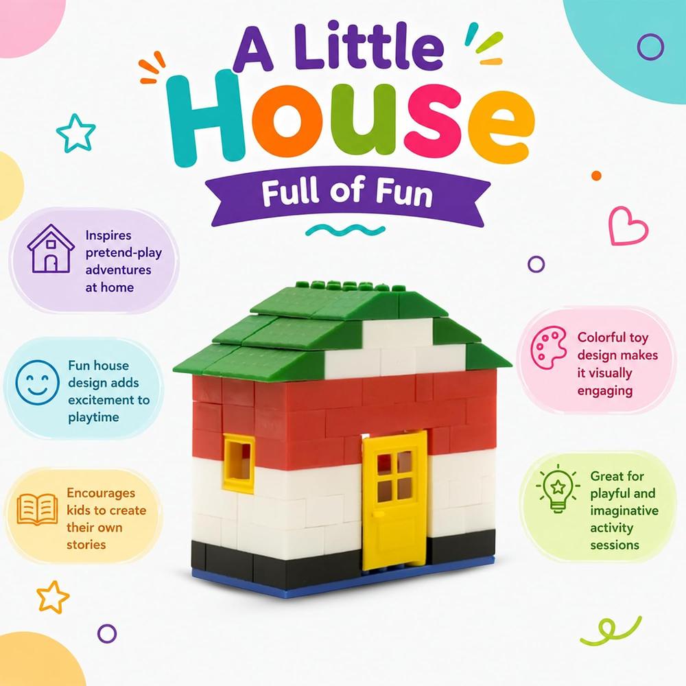 Peacock Toys & Games 105 Pieces Little Builder Interlocking Building Blocks | STEM Learning & Imaginative Play