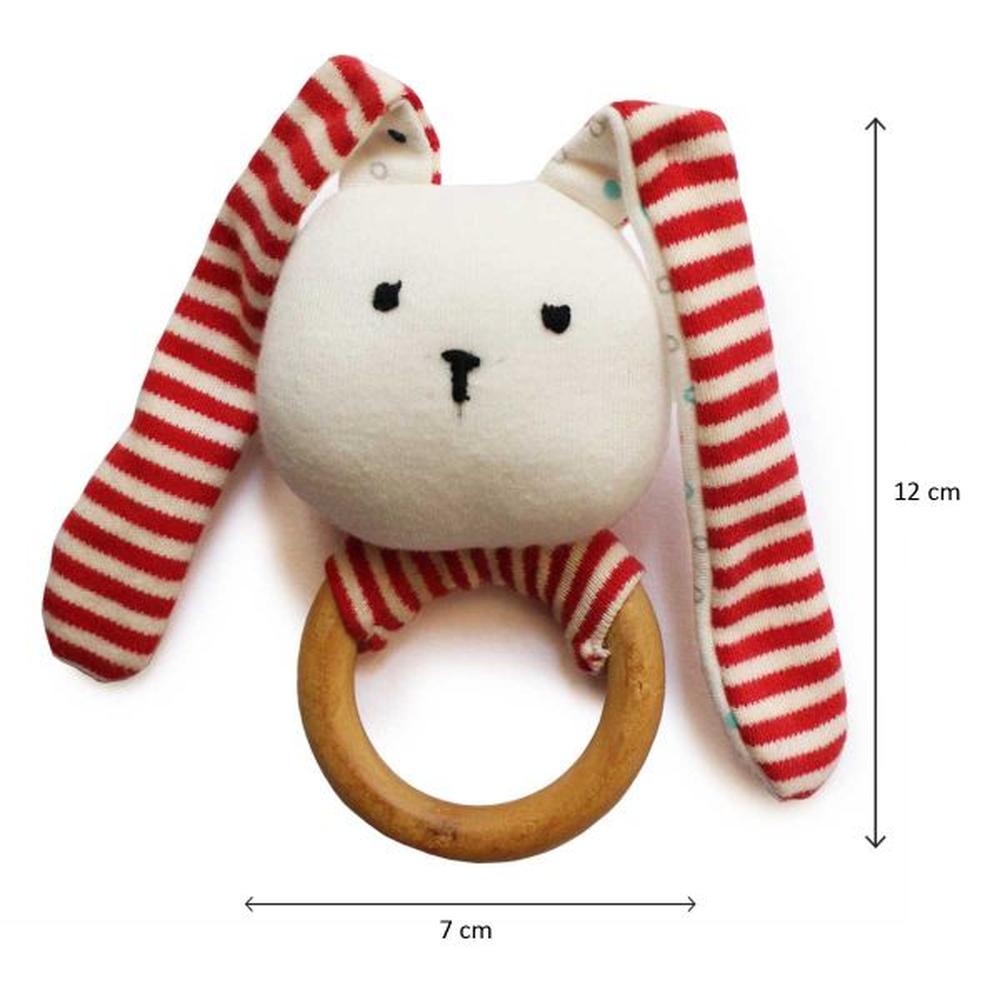 Shumee Striped Bunny Teether & Rattle Ring (6-12 Months)