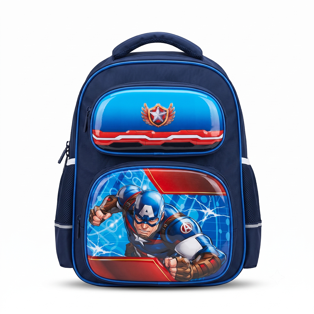 Cartoon Theme 3D Design Backpack for Kids - Blue