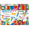 Ekta's 4 in 1 Colour & Wipe Set with 48 Reusable Cards - Numbers, Colour, Shapes & Alphabet (3-5 Years)
