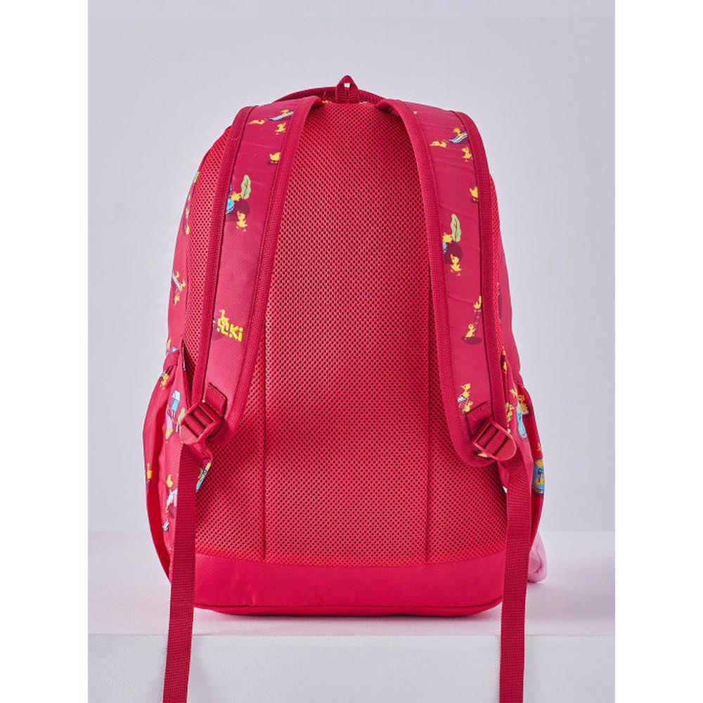 Wildcraft Girls 3 Compartments Backpack - Upto 23L | Duck Design - Red