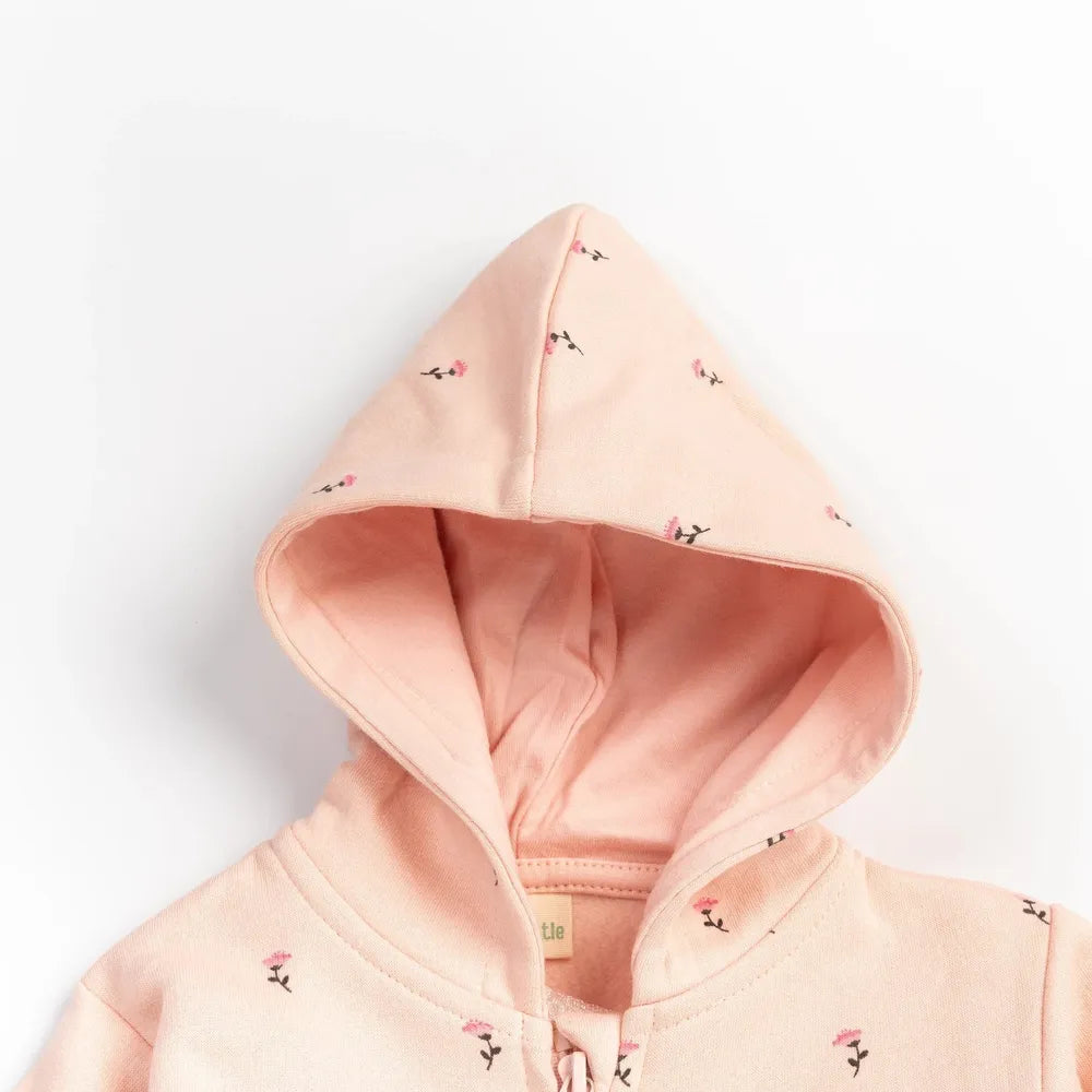 Beelittle Tiny Pink Flowers Cotton Hoodie