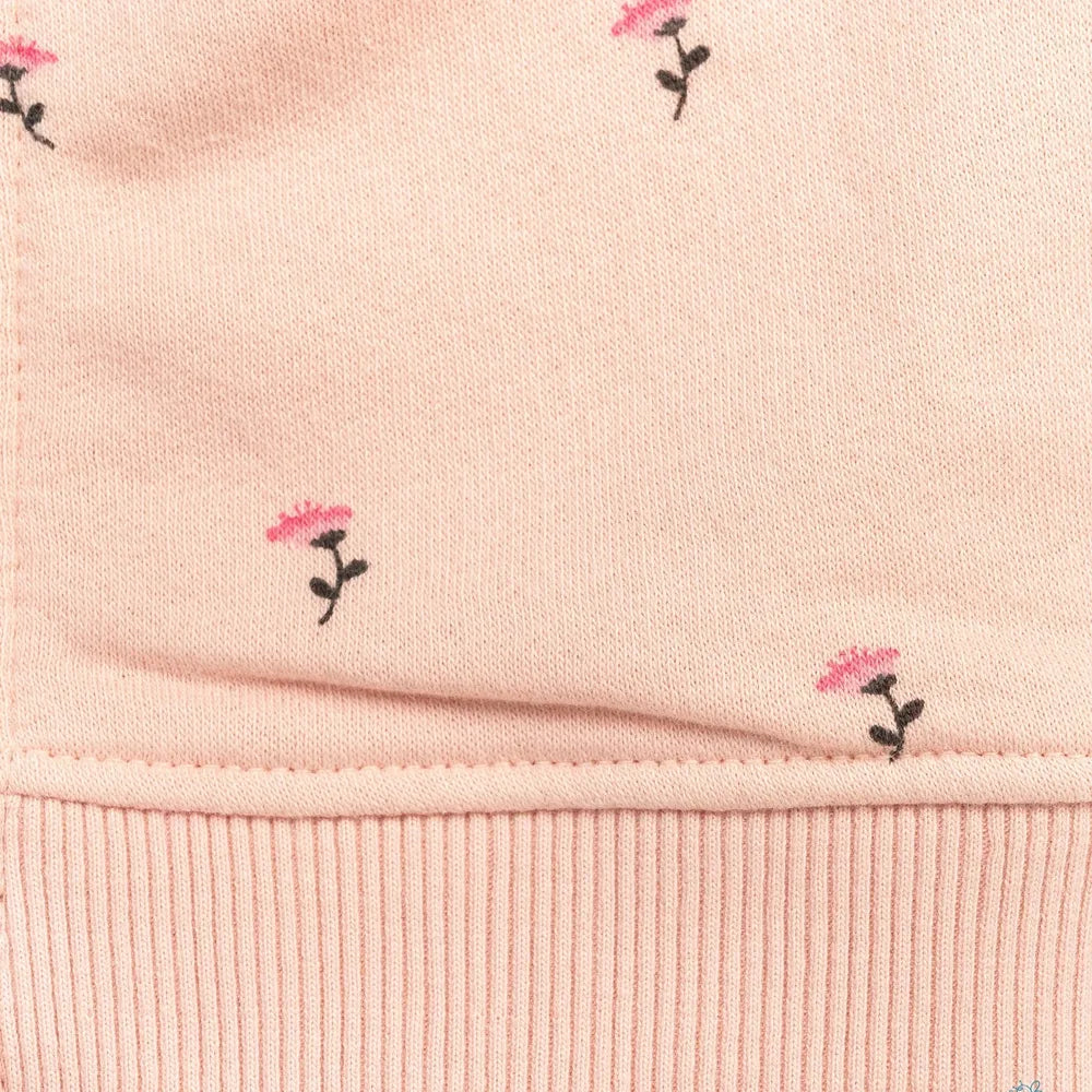 Beelittle Tiny Pink Flowers Cotton Hoodie