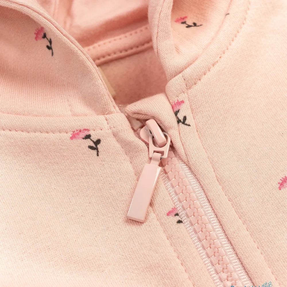 Beelittle Tiny Pink Flowers Cotton Hoodie