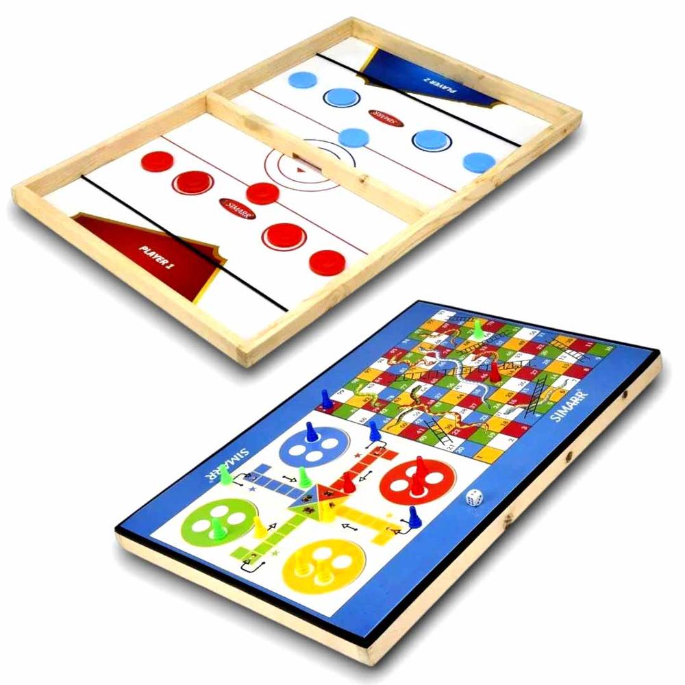 Simarr 3 in 1 String Hockey with Ludo & Snakes and Ladders