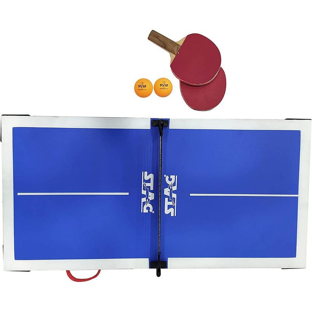 Stag Global Super Mini Table Tennis Table with Rackets and Balls (9 Years till Grown Ups)