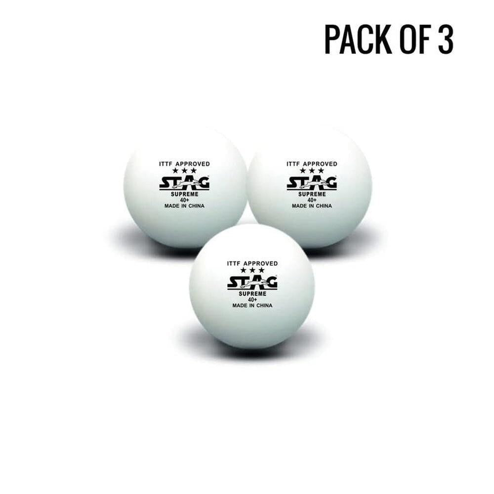 Stag Global 3 Star Supreme Table Tennis Balls | IITF Approved | Pack of 3 (9 Years till Grown Ups)