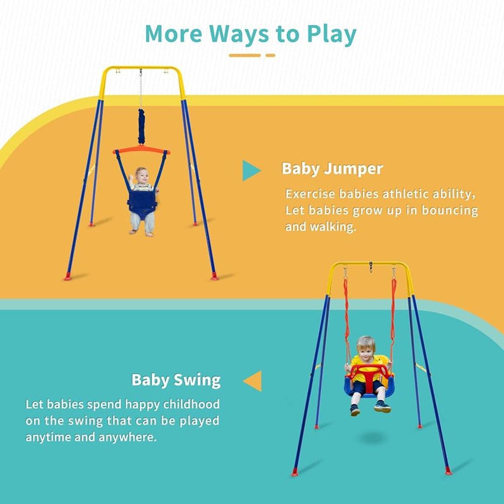 Hop N Play Swing & Jumper Set with Stand, Safety Belt & Bouncer (6 Months - 3 Years)