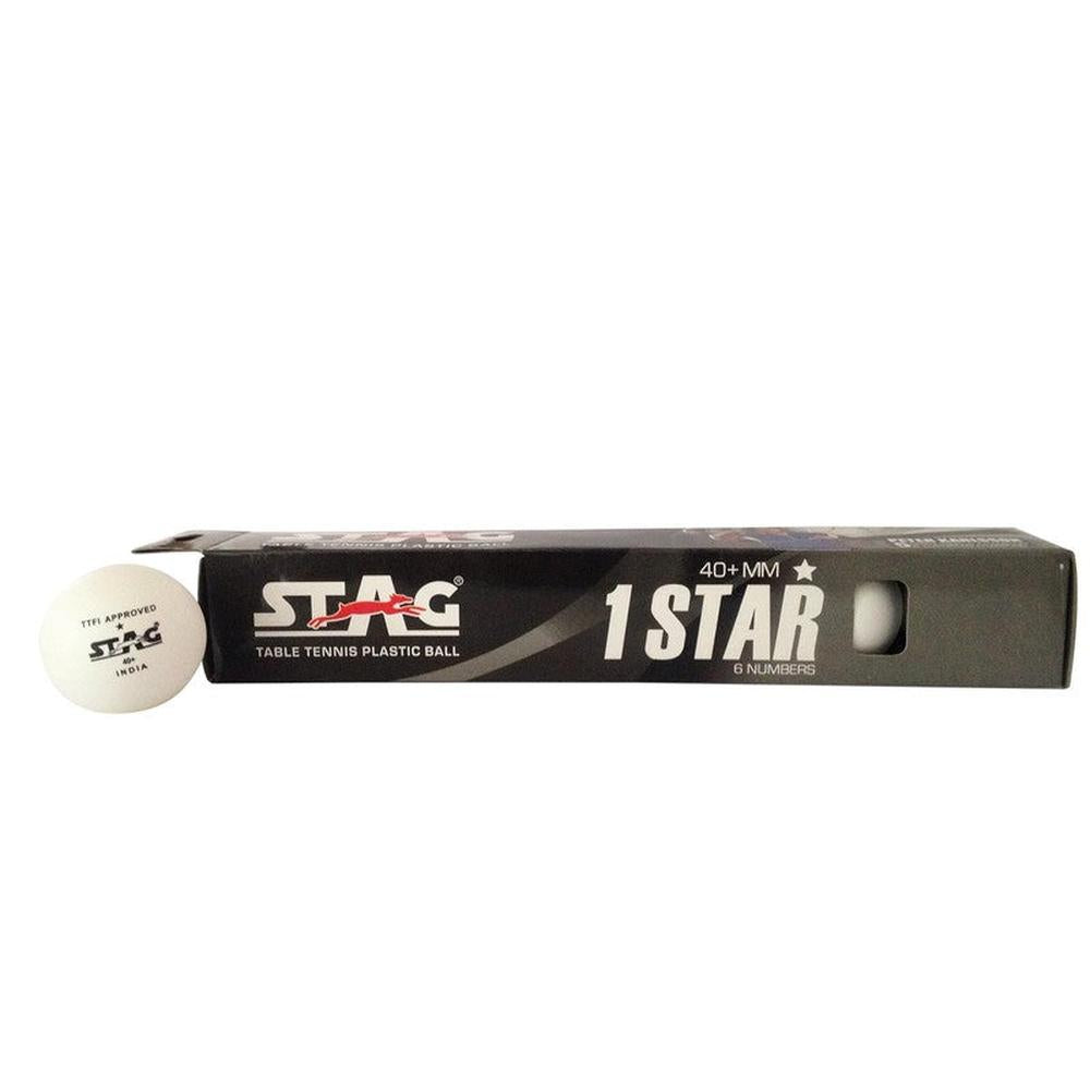 Stag Global Set of 6 Table Tennis Training Balls | 1 Star (9 Years till Grown Ups) | White